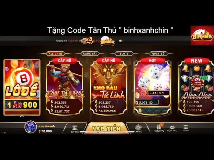 Game slot siêu uy tín của Binh88