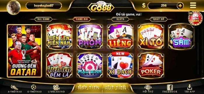 Nhiều tựa game hấp dẫn không thể bỏ qua khi chơi Go88 Club