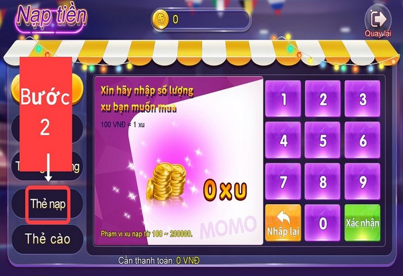 Nạp tiền vào BinGo Club