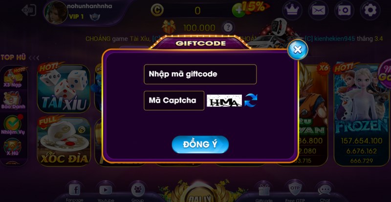 Hướng dẫn các bước nhập giftcode choáng club