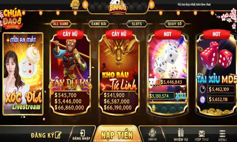 Các tựa game hấp dẫn được cổng game binh88 tổng hợp