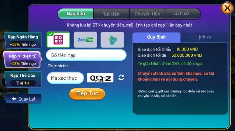 Rút tiền Rio66 qua ngân hàng 