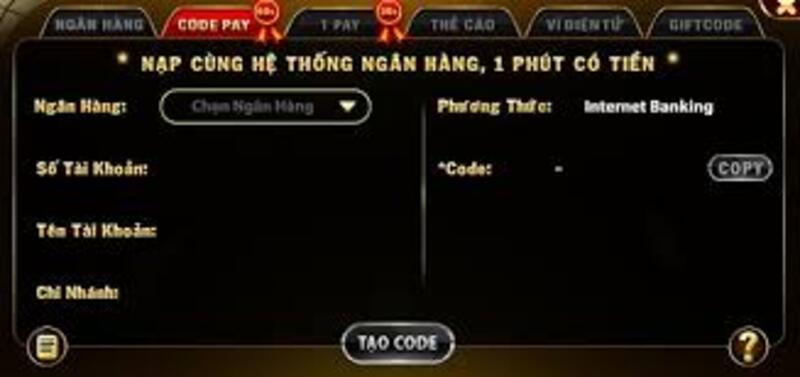 Kiểu nạp tiền Yo88 qua Code Pay tiện lợi nhất