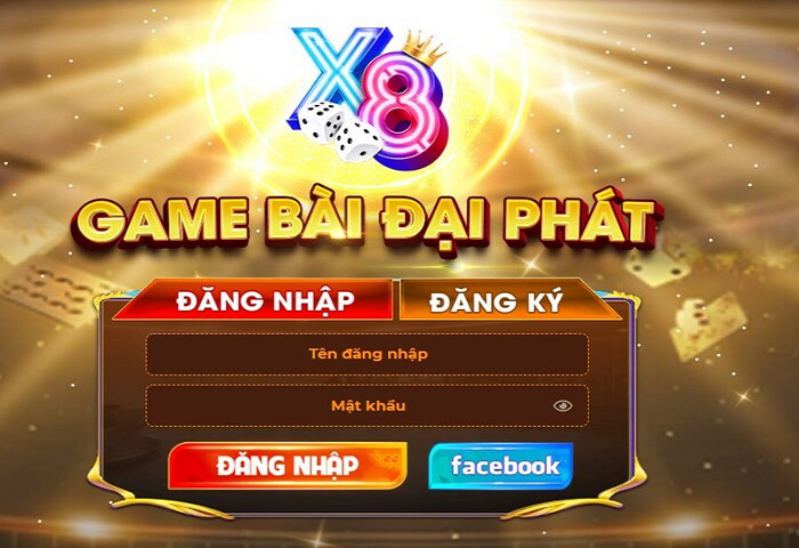 Giao diện đăng nhập X8 club