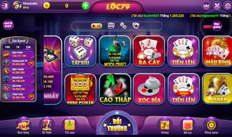 Khám phá cổng game đình đám Loc79