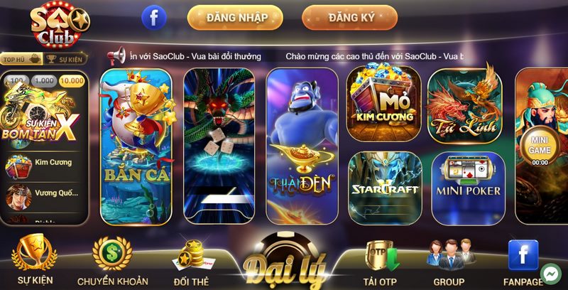 Cổng game huyền thoại Sao Club