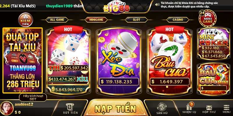 Mini game dành cho người mới chơi