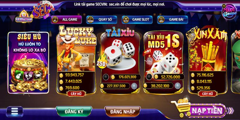 Những trò chơi có mặt tại cổng game SEC Vin mang đến cho tân thủ