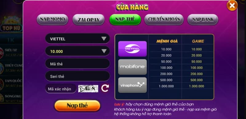 Hướng dẫn gửi và rút tiền P86 club