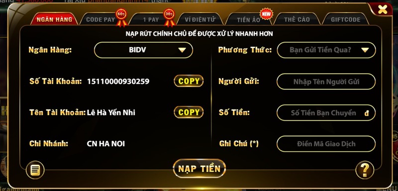 Hướng dẫn một vài bước nạp tiền vào Son club