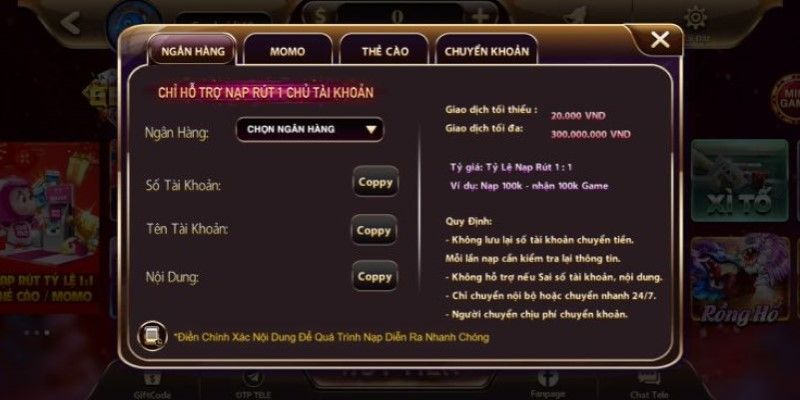 Cách nạp tiền tại G63 Fun